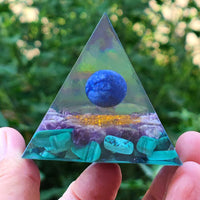 Amethyst Orgonite Pyramid - Orgone Energy Generator