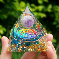 Amethyst Orgonite Pyramid - Orgone Energy Generator