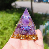 Amethyst Orgonite Pyramid - Orgone Energy Generator