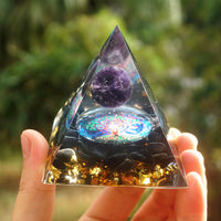 Amethyst Orgonite Pyramid - Orgone Energy Generator