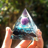 Amethyst Orgonite Pyramid - Orgone Energy Generator