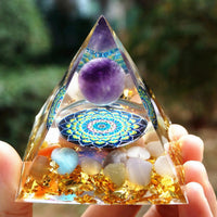 Amethyst Orgonite Pyramid - Orgone Energy Generator