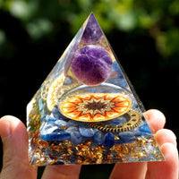 Amethyst Orgonite Pyramid - Orgone Energy Generator