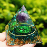 Amethyst Orgonite Pyramid - Orgone Energy Generator